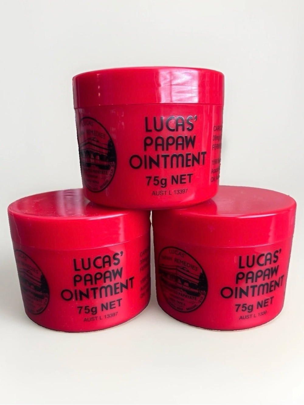 Lucas' Papaw Ointment 75g Pure Australian Papaya (3 Pack) Cream Rash US Exp 1/28